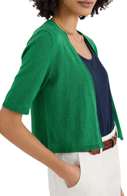 Seasalt Cornwall Maria Organic Cotton Crop Cardigan In Green