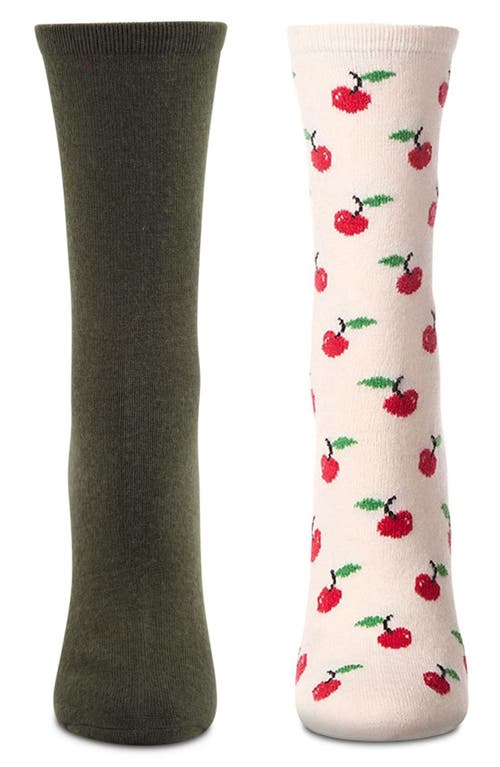 Memoi Assorted 2-pack Crew Socks In Black