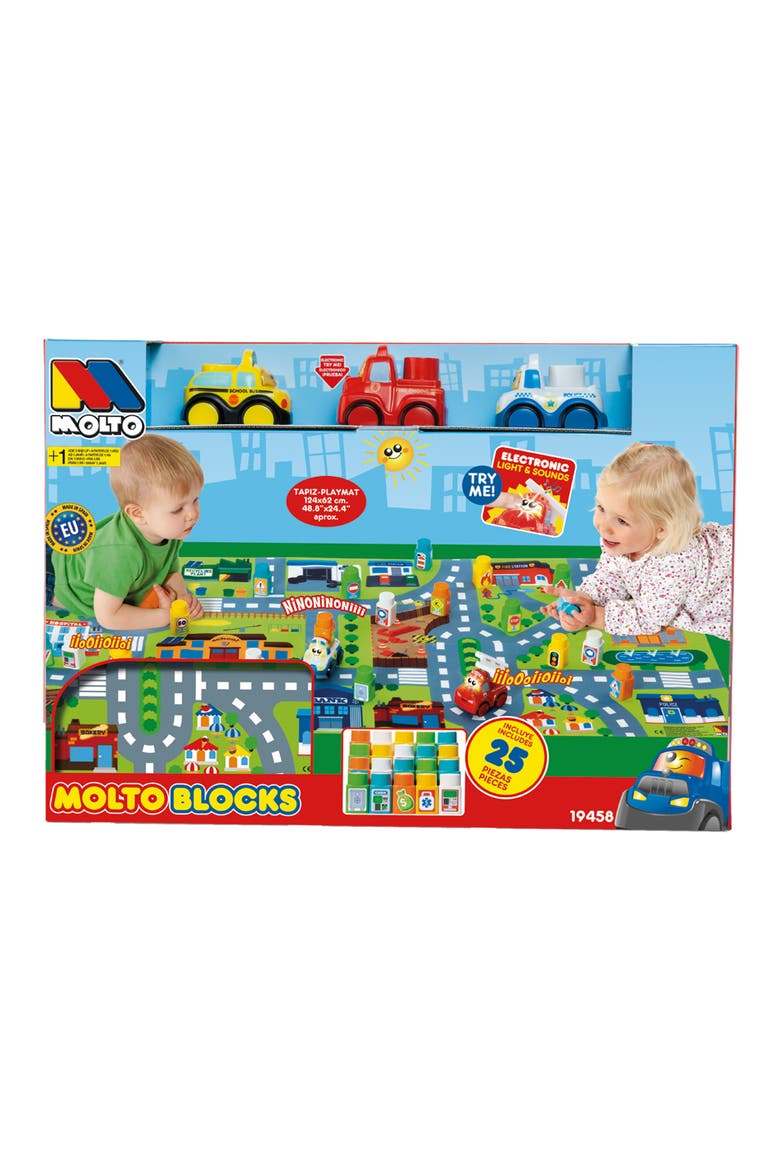 Playmat Block Set with 3 Cars, Alternate, color, Multicolored