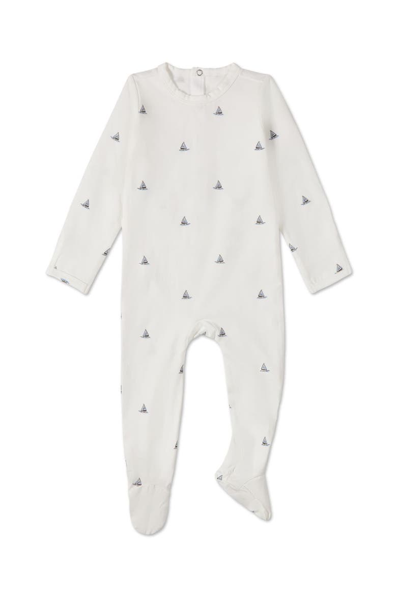 Little Sailboats Rich Footie, Main, color, Winter White
