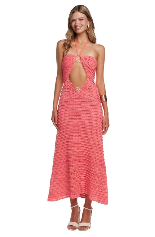 Capittana Zully Sunset Crochet Cover-up Dress In Pink