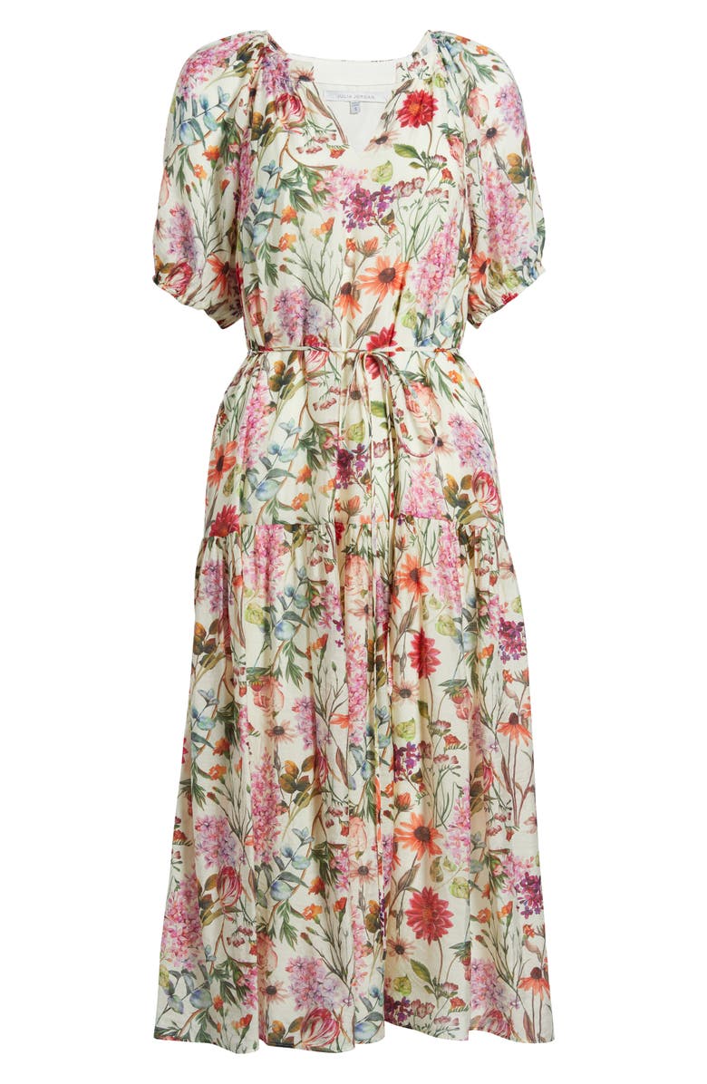 Julia Jordan Floral Puff Sleeve Midi Dress, Alternate, color, 