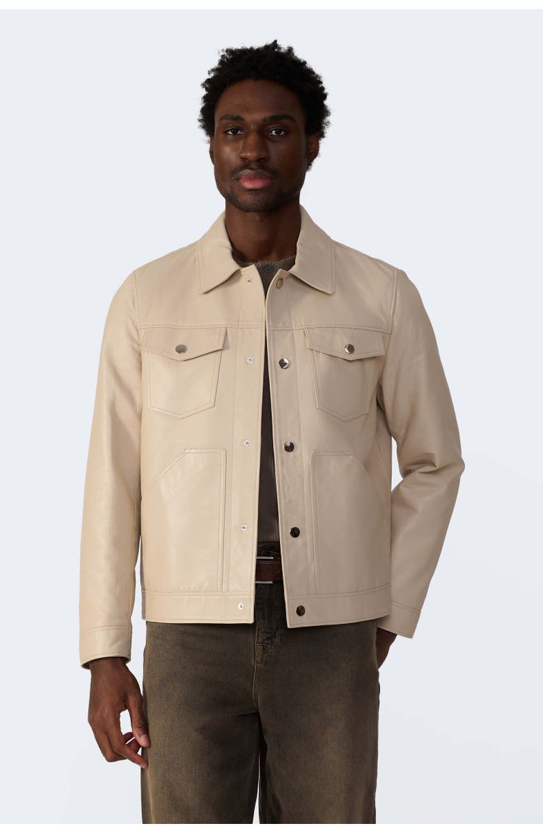 Furniq UK Jude Leather Jacket, Main, color, Beige