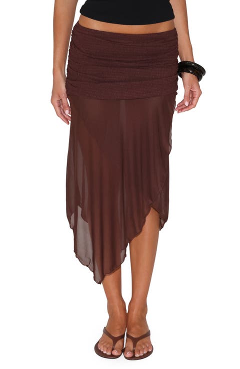Zinnia Mixed Media Asymmetric Skirt