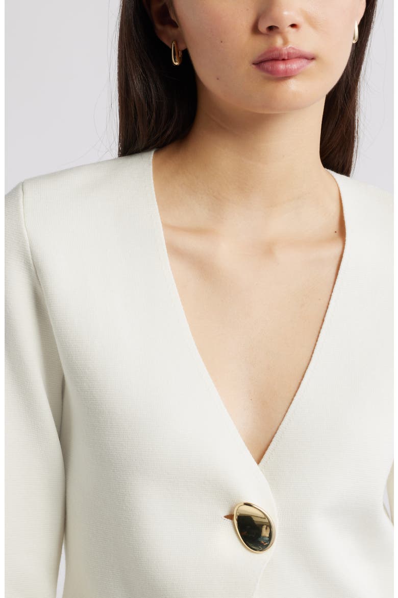 Structured One-Button Cardigan, Alternate, color, IVORY