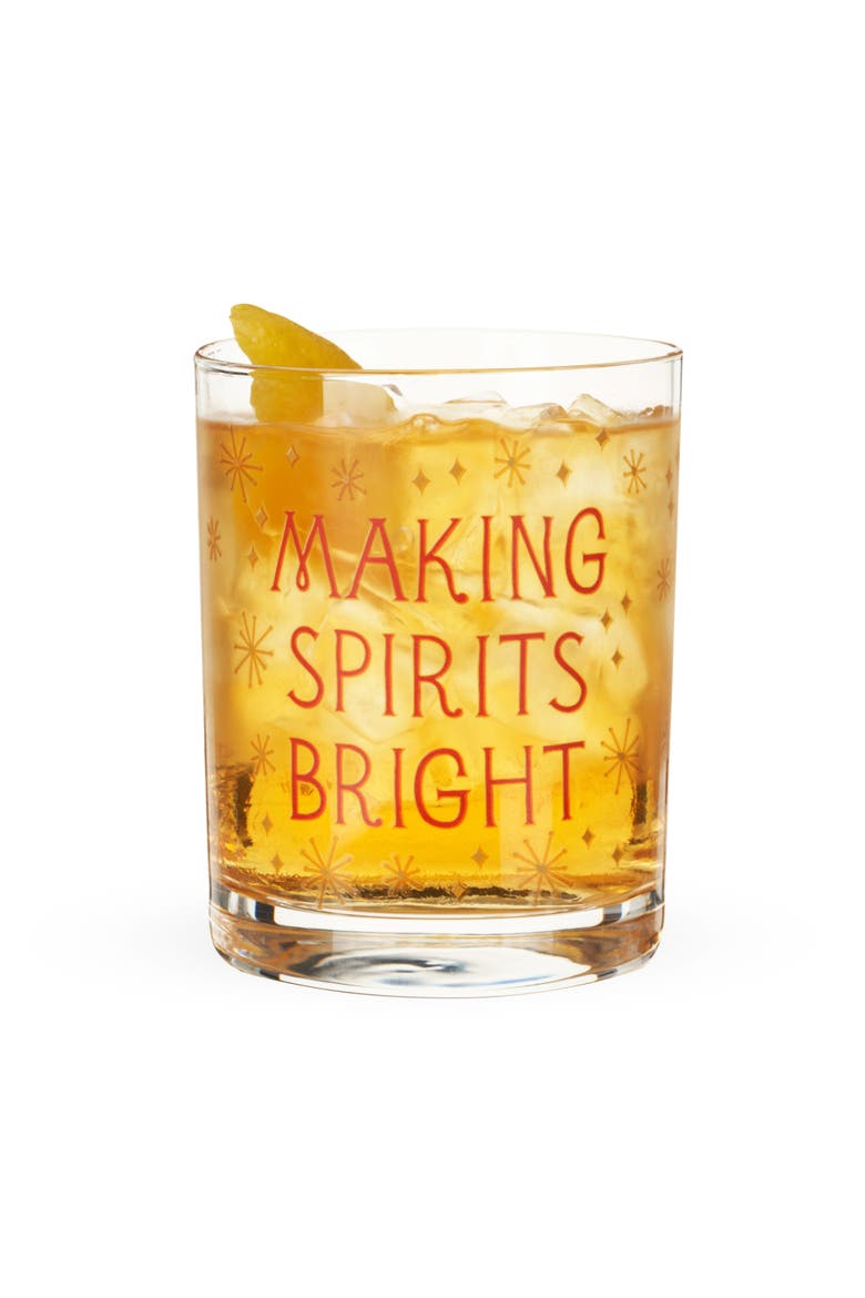 Making Spirits Bright Rock Glass by Blush, Alternate, color, Clear