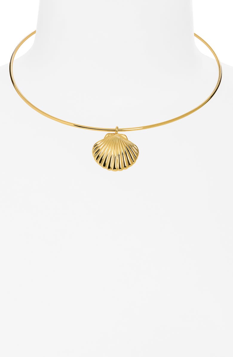 Madewell Shell Wire Choker Necklace, Alternate, color, Antique Gold