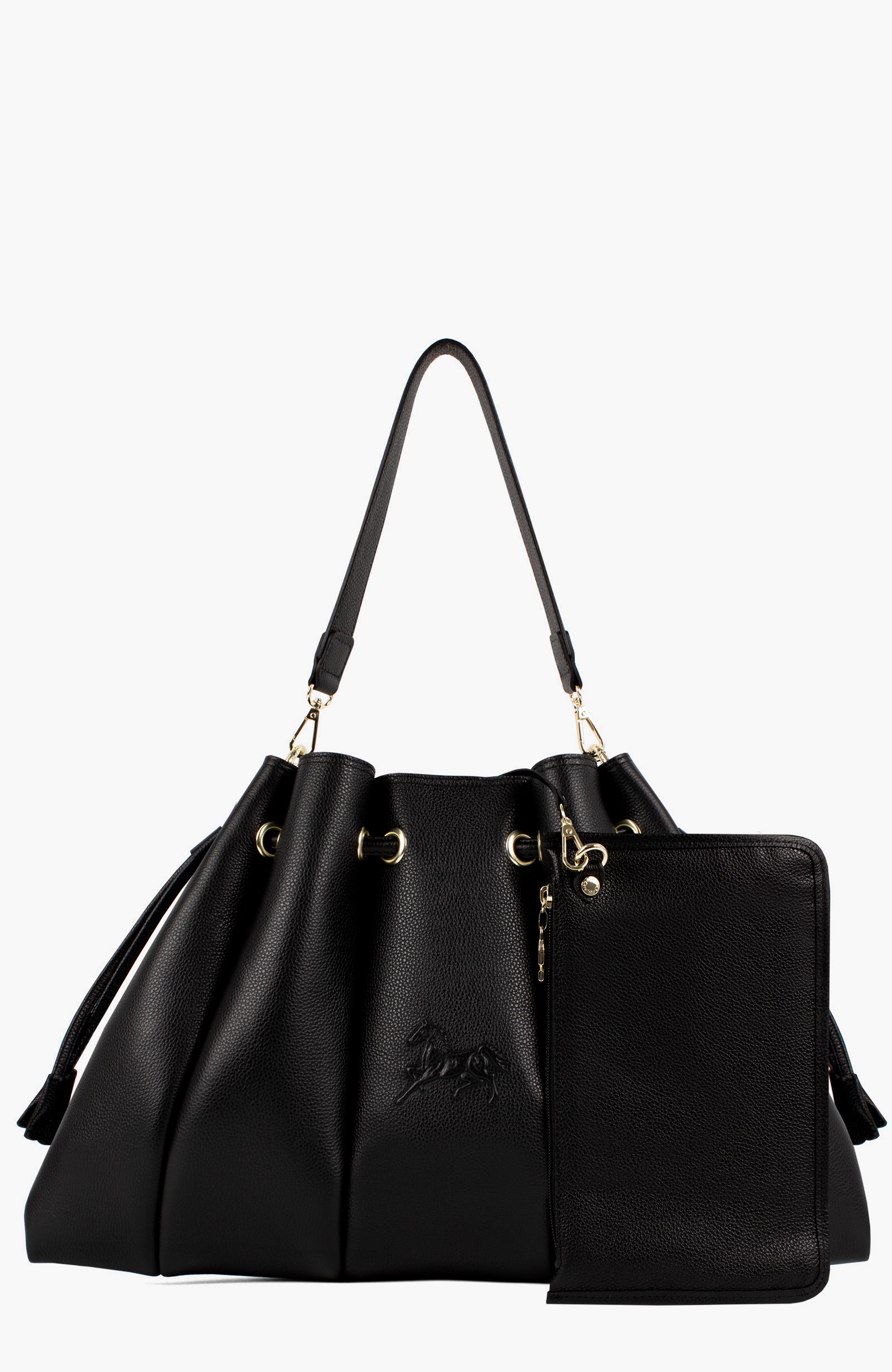 Signature CV By Cavalinho Leather Shoulder Bag 644, Alternate, color, Black