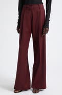 Proenza Schouler Halima Pleat Front Wool Blend Gabardine Pants