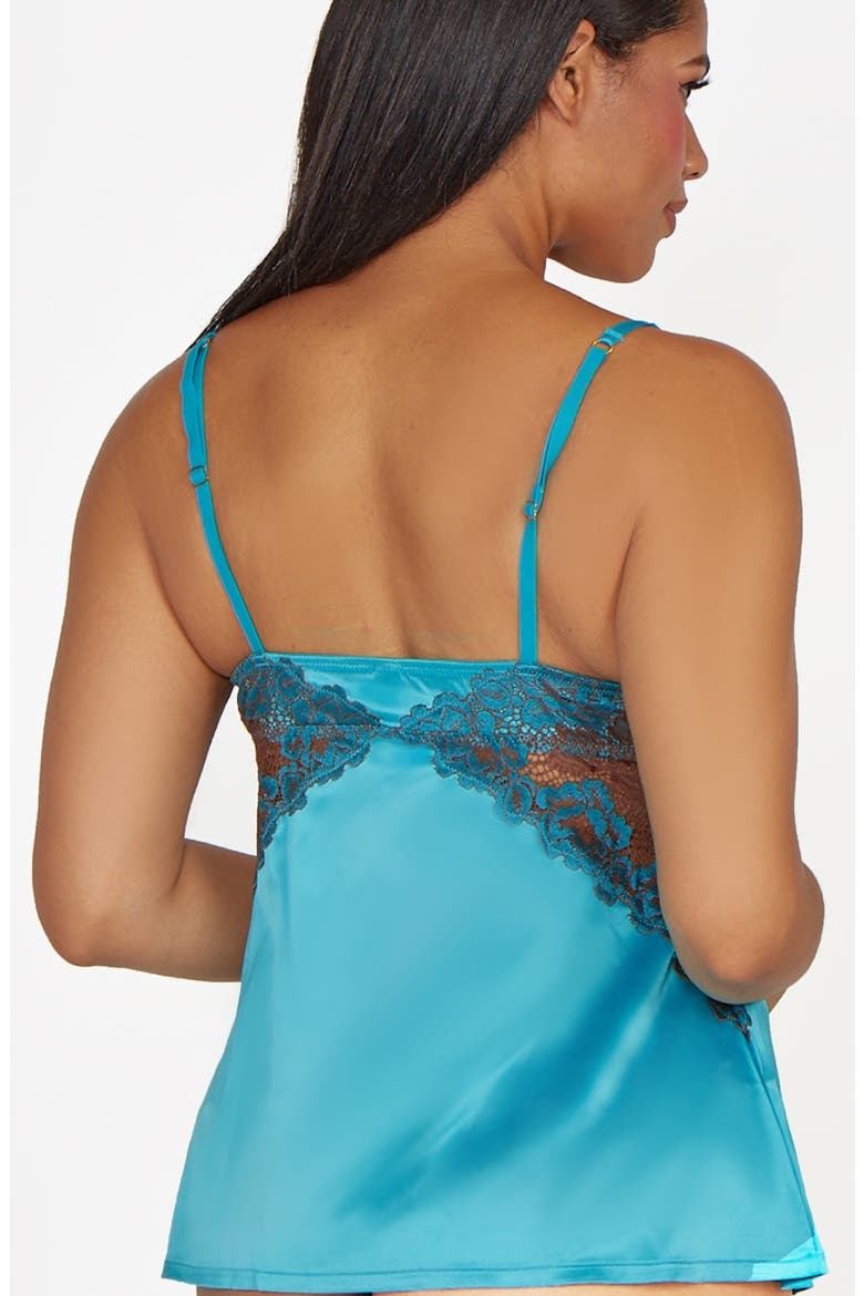 Lace Bodice Satin Camisole Set, Alternate, color, Capri