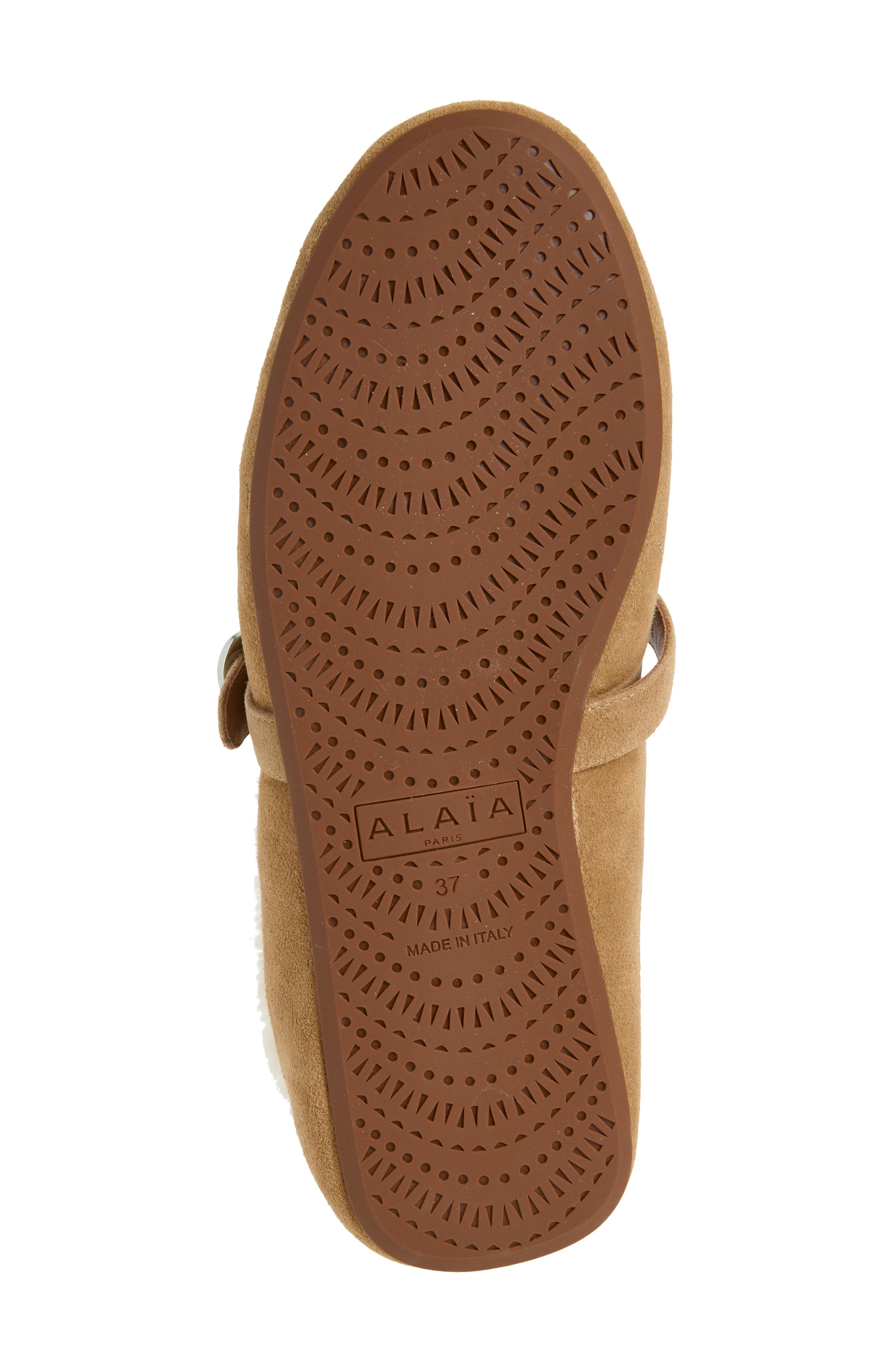 Genuine Shearling Mary Jane Flat, Alternate, color, 143 CAMEL