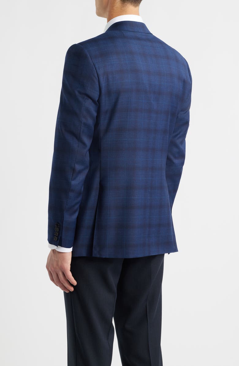 Canali Siena Regular Fit Navy Ombré Check Super 130s Wool Sport Coat, Alternate, color, Navy
