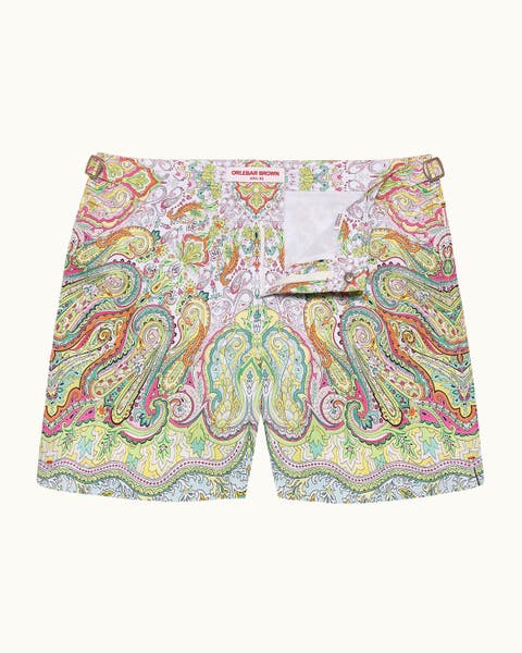 Bulldog Mid-Length Classic Fit Swim Shorts With Fairground Print