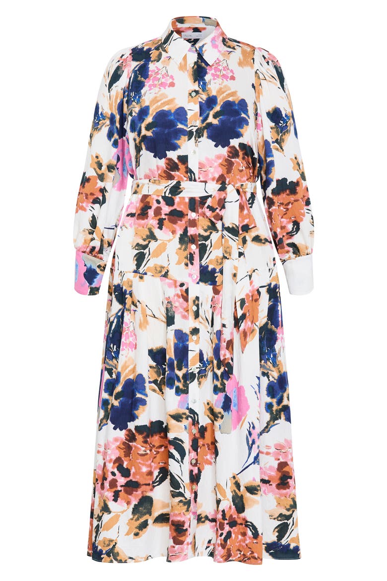 Ezra Print Midi Shirtdress, Alternate, color, FLORAL PRT