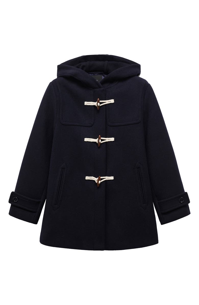 MANGO Hooded Wool Blend Coat, Alternate, color,