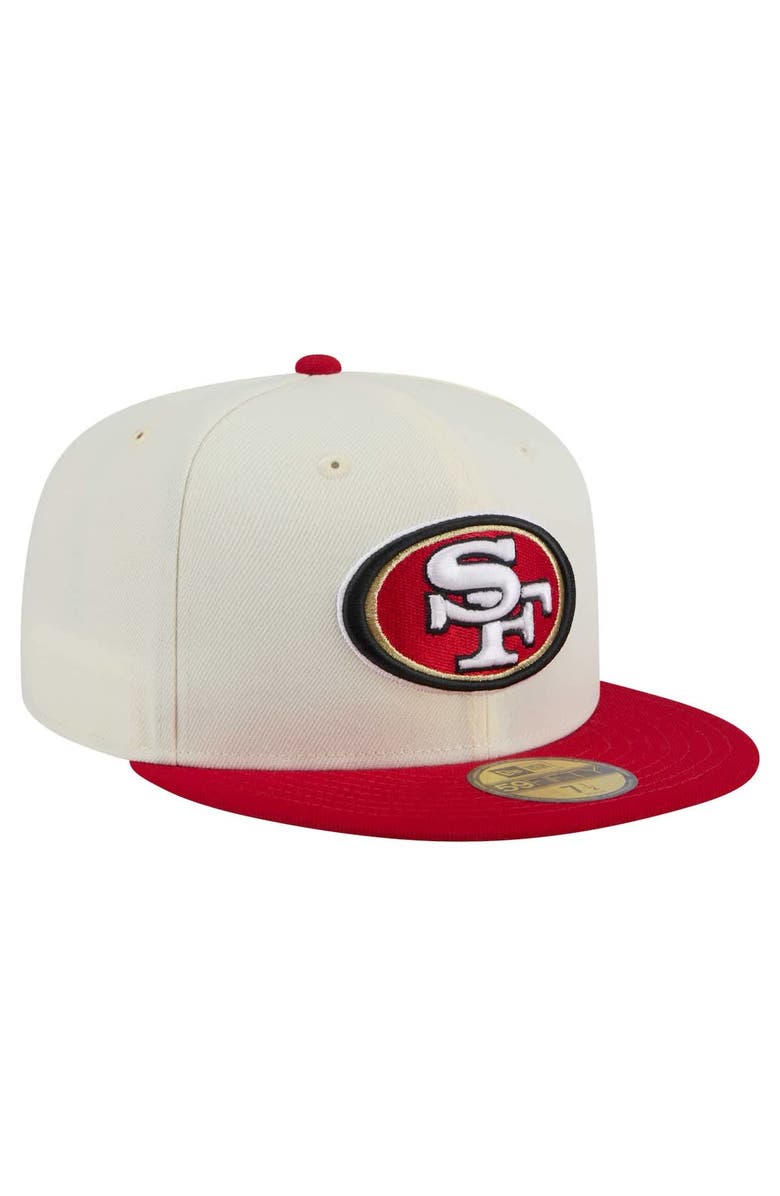 New Era Men's New Era White/Scarlet San Francisco 49ers Main 59FIFTY Fitted Hat, Alternate, color, White