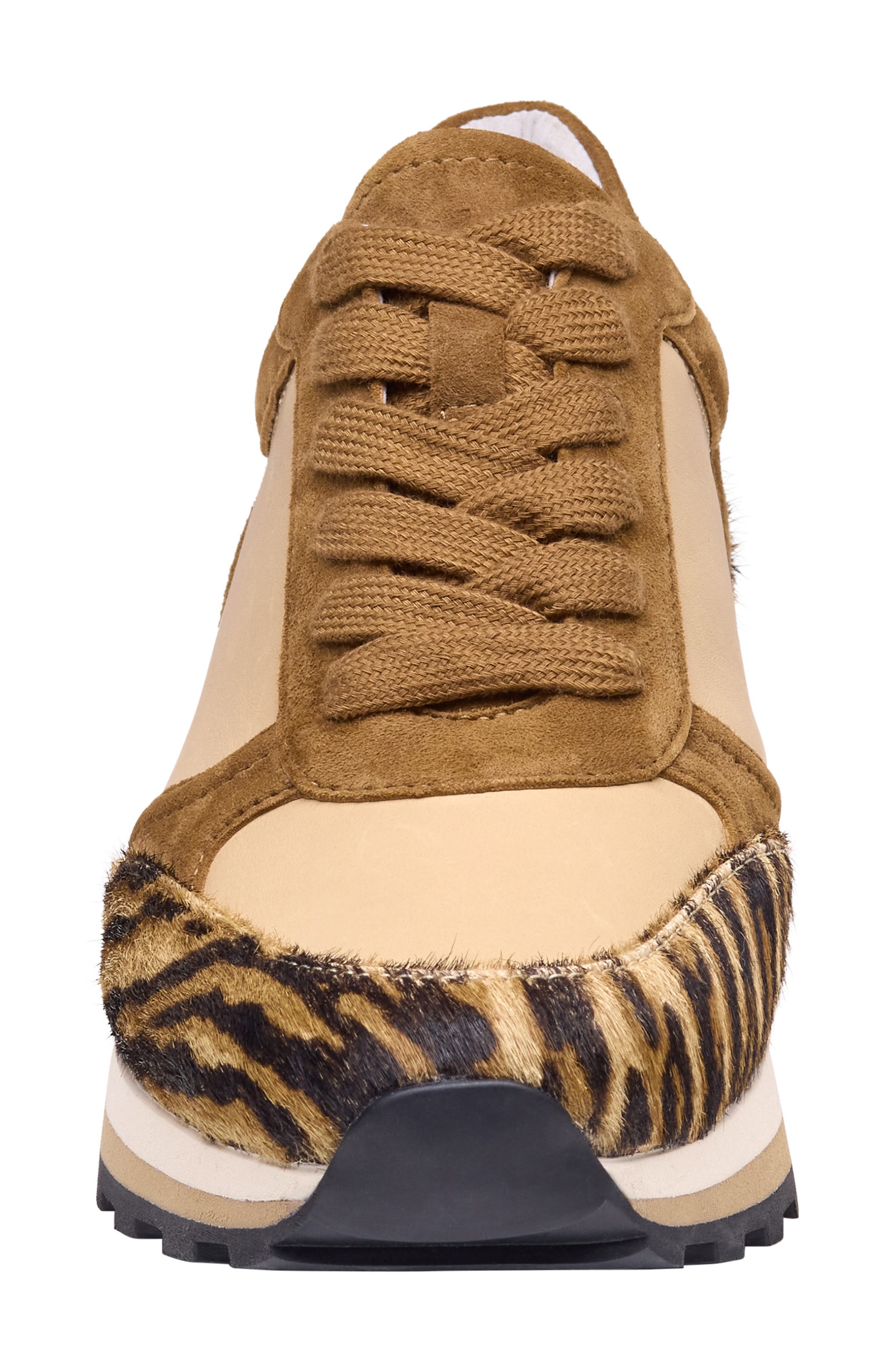 Piper Knit Panel Sneaker, Alternate, color, SANDNAPPA LEATHER