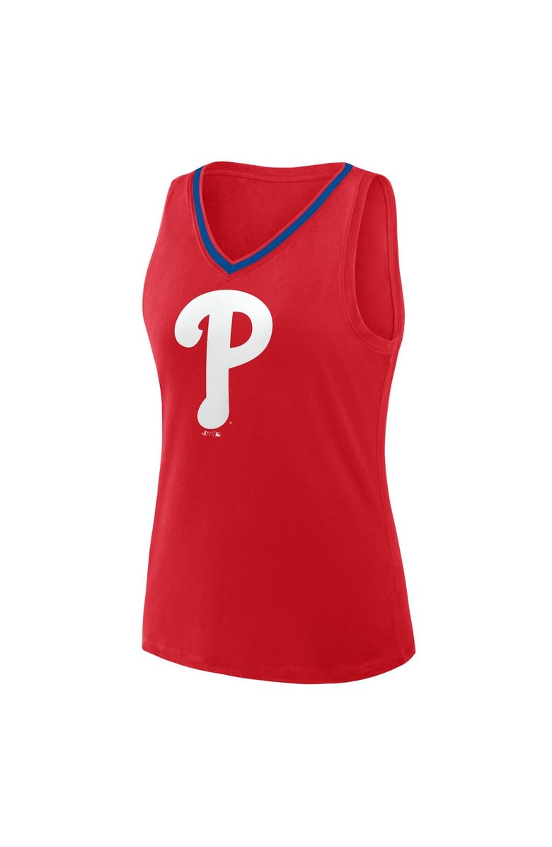PROFILE Women's  Red Philadelphia Phillies Plus Sized Stellar Win V-Neck Tank Top, Alternate, color, 