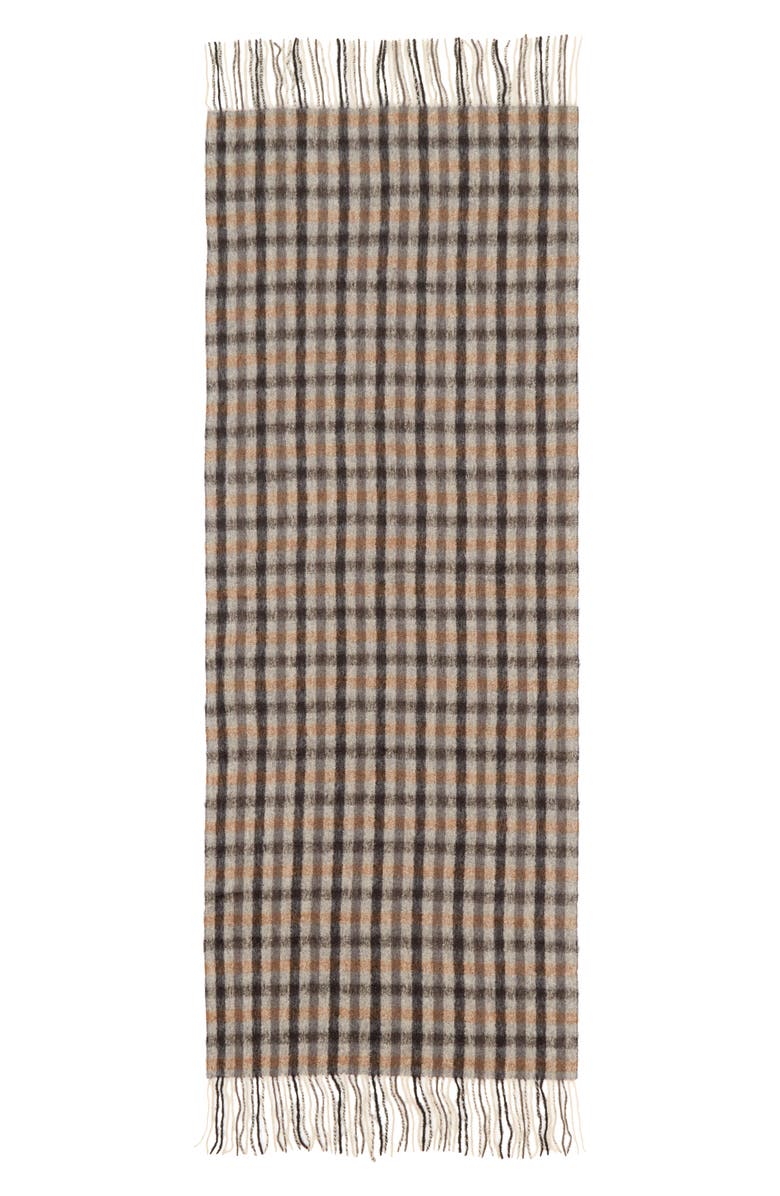 Brunello Cucinelli Plaid Alpaca & Wool Blend Scarf, Main, color, 