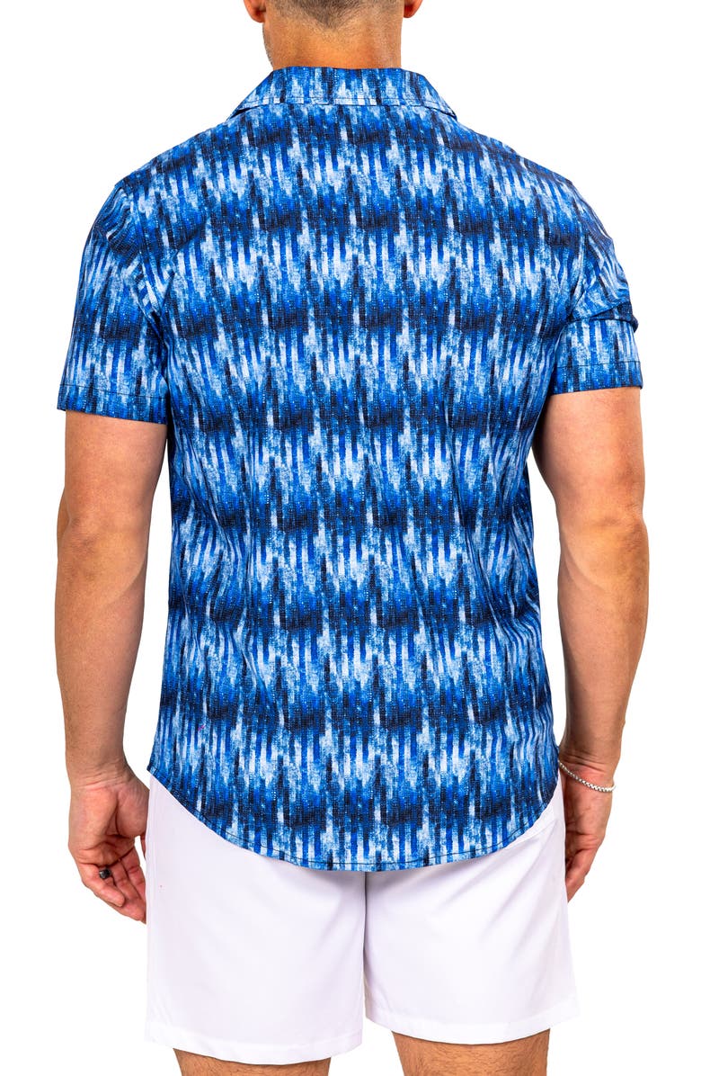 Maceoo Marthy Blue Camp Shirt, Alternate, color, 