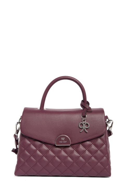 Clarimond Quilted Faux Leather Top Handle Flap Bag