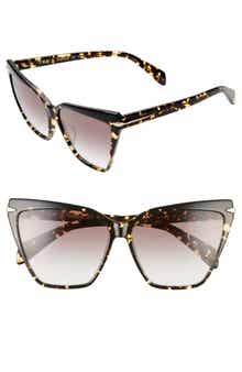 rag & bone 59mm Gradient Cat Eye Sunglasses