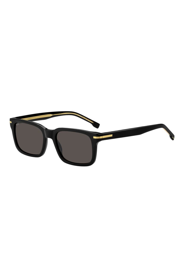 1628/S 54mm Rectangle Sunglasses, Alternate, color, BLACK