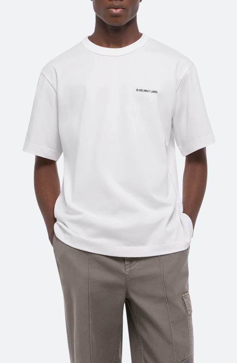 Helmut Lang Plastic Logo Cotton Graphic T-Shirt, Main, color, White