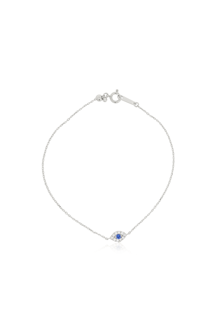 Mini Blue Sapphire Evil Eye Bracelet, Main, color, Blue Sapphire