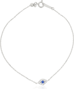 The Lovery Fine Jewelry Mini Blue Sapphire Evil Eye Bracelet