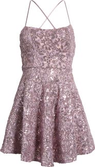 Emerald Sundae Sequin Skater Minidress