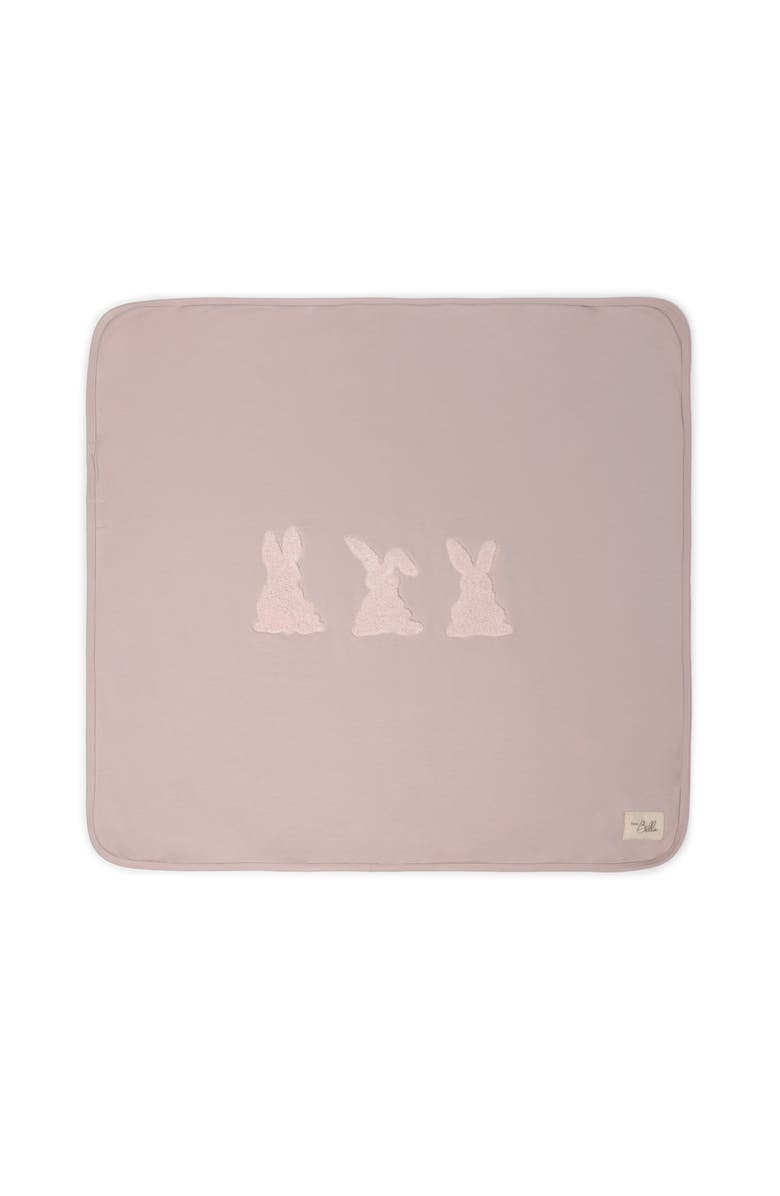 Bebe Bella Girl Bunny Applique Jersey Blanket, Main, color, Primrose