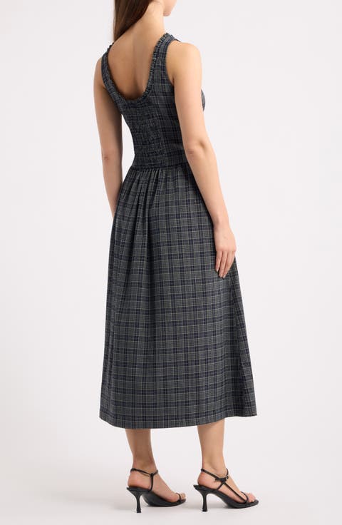 Drop Waist Sleeveless Midi Dress