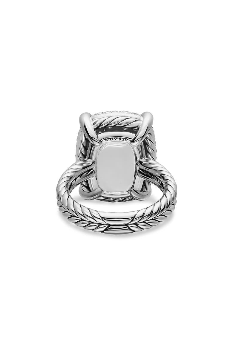 Chatelaine® Elongated Ring, Sterling Silver with Diamonds, 19mm, Alternate, color, SILVER PAVE