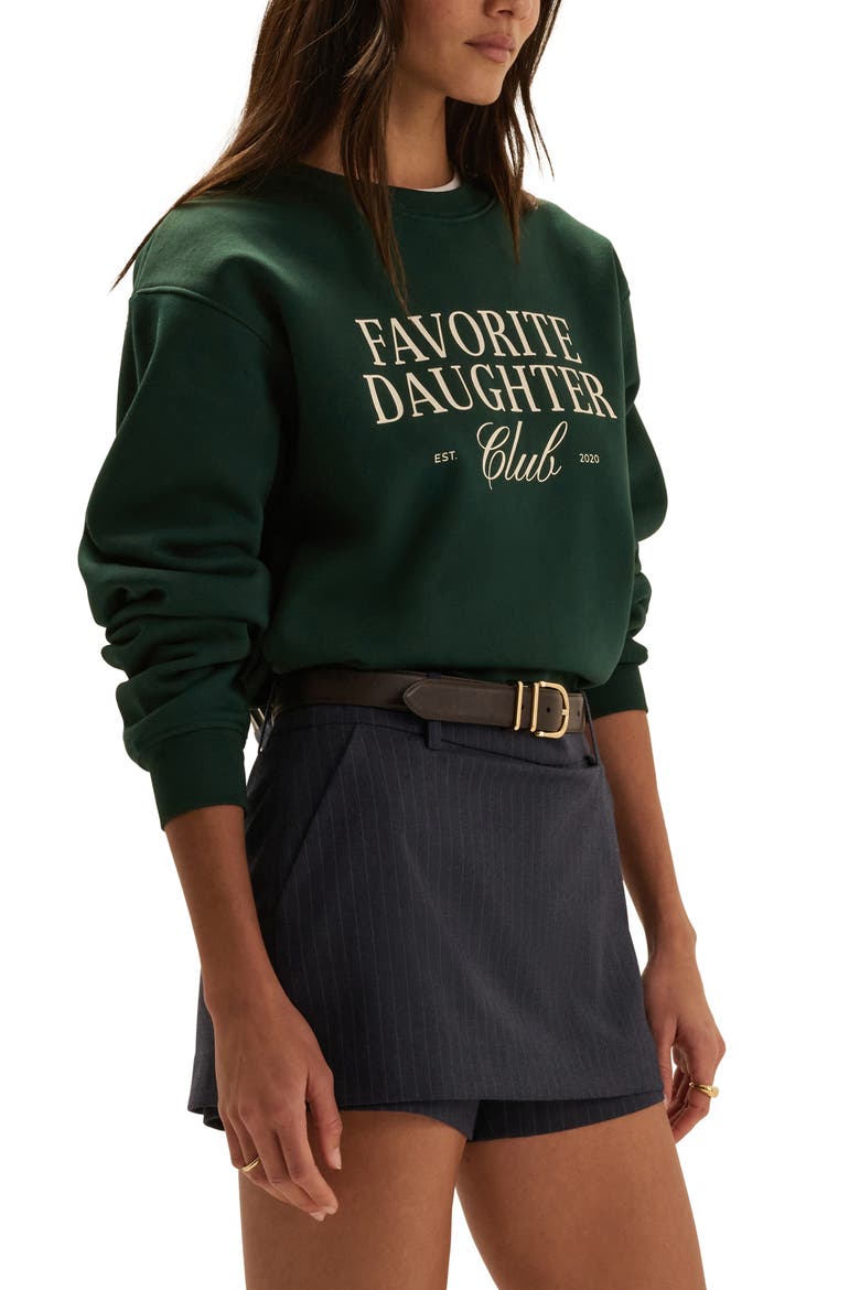 Club Graphic Sweatshirt, Alternate, color, FOREST/ SUGAR