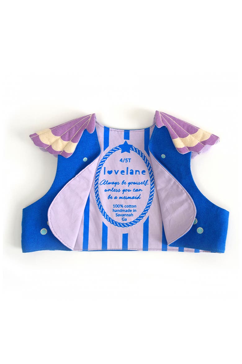 Mermaid Costume Set, Alternate, color, BLUE