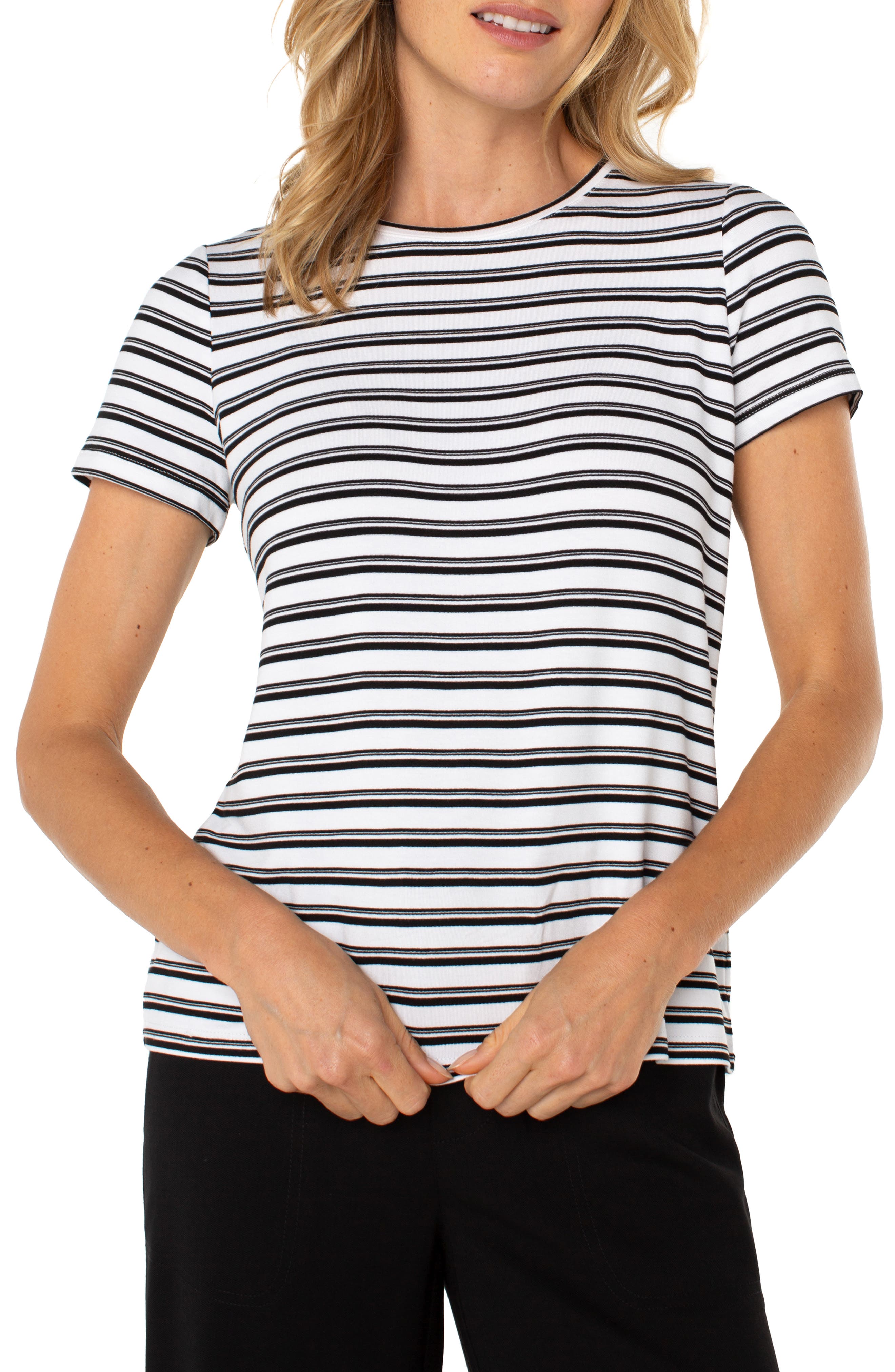 selected WHITE BLACK VINTAGE STRIPE
