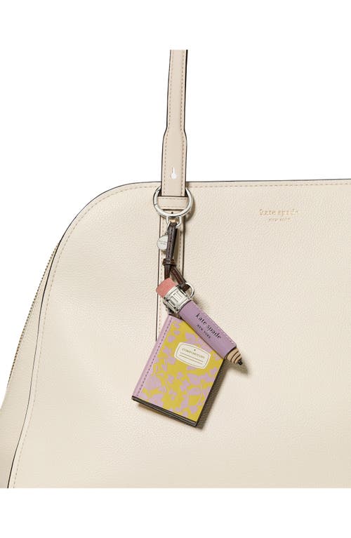 Kate Spade New York Charmed Smooth Leather Composition Notebook Key Fob In Pink