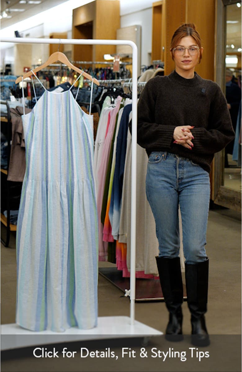 Stripe Linen Blend Dress, sales video thumbnail