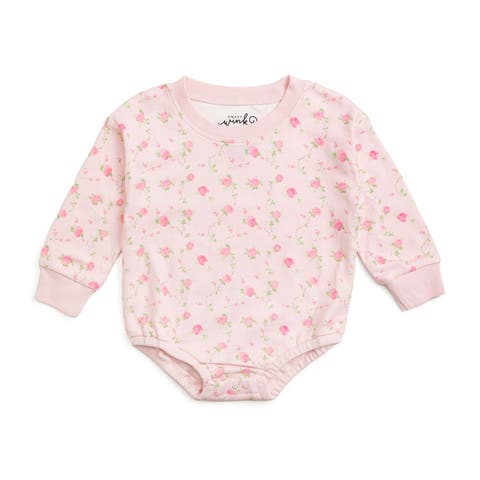 Pink Rose Long Sleeve Romper (Baby)