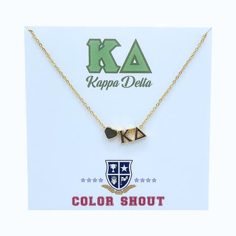 Kappa Delta Sorority Gold Heart Necklace