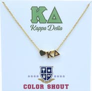 Color Shout Kappa Delta Sorority Gold Heart Necklace