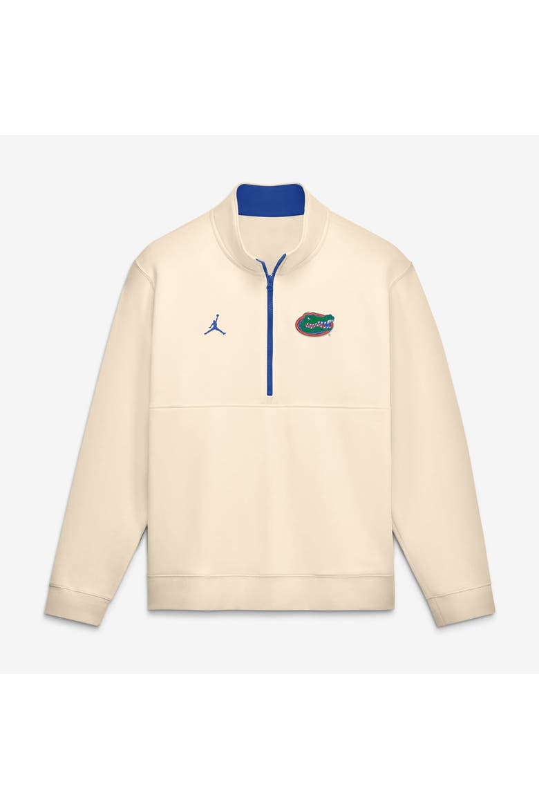 Men's Jordan Brand Cream Florida Gators Primetime Club Fleece Half-Zip Pullover, Main, color, Cream