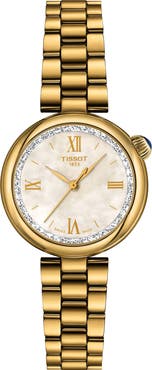 Tissot Desir Mother-of-Pearl Goldtone Watch, 28mm