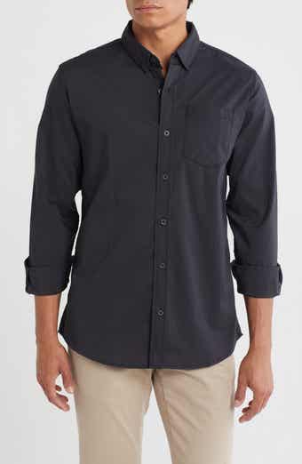 BURNSIDE Solid Stretch Poplin Button-Down Shirt