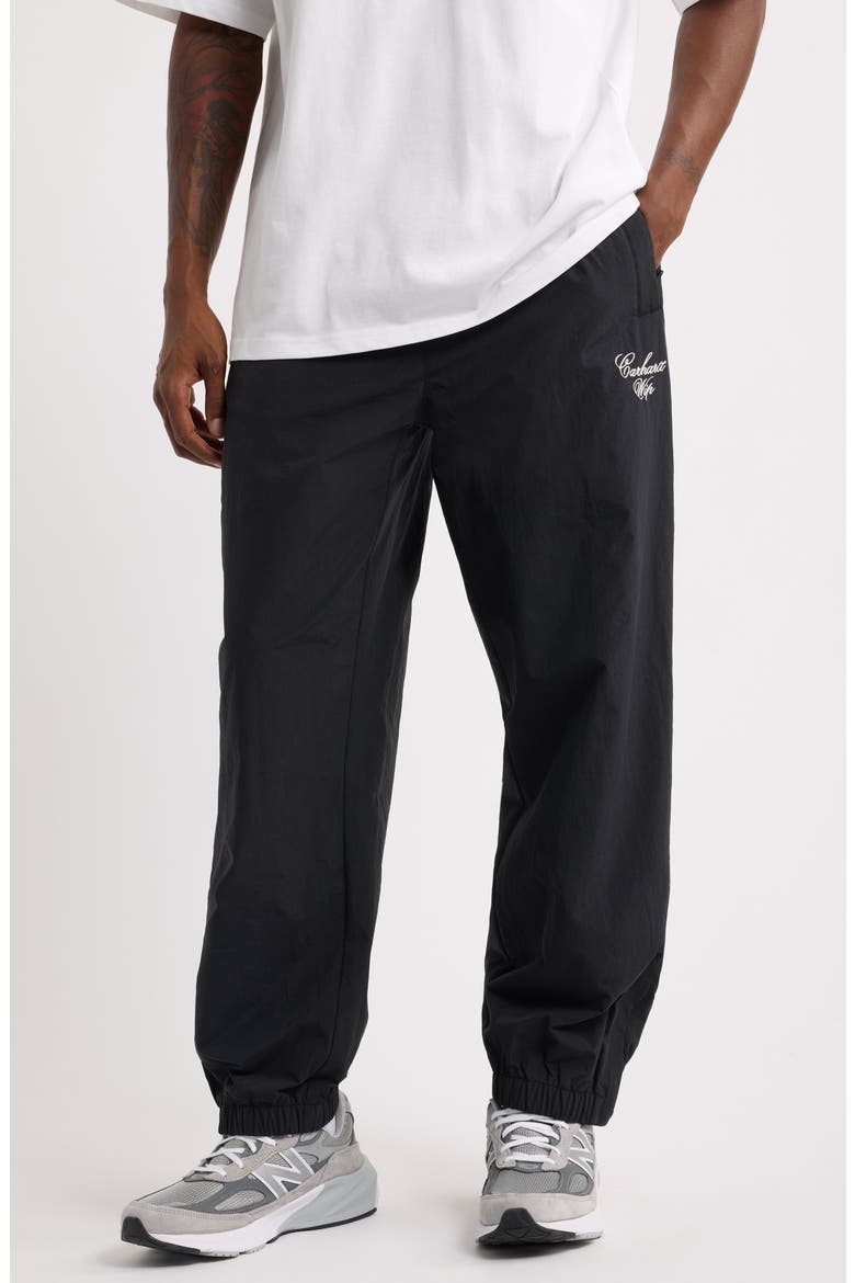 Travon Embroidered Joggers, Main, color, BLACK / WAX
