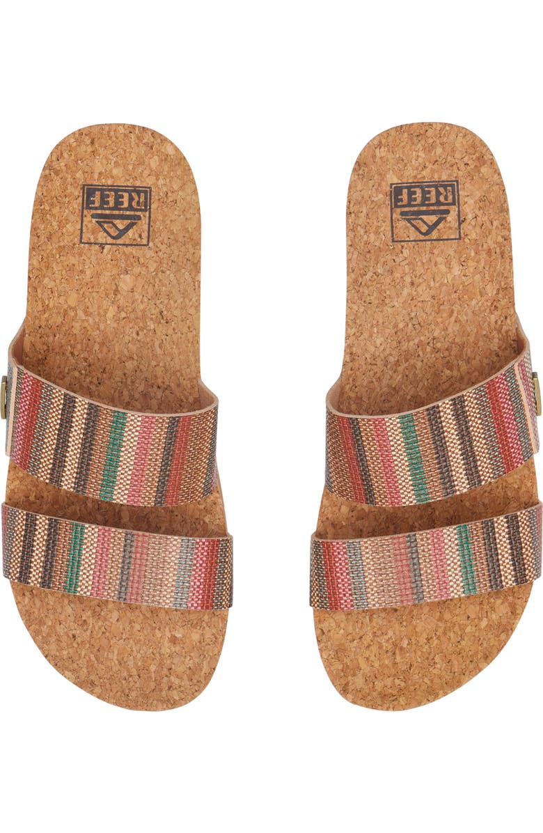 Reef Cushion Vista Higher Platform Slide Sandal, Alternate, color, Multi Woven