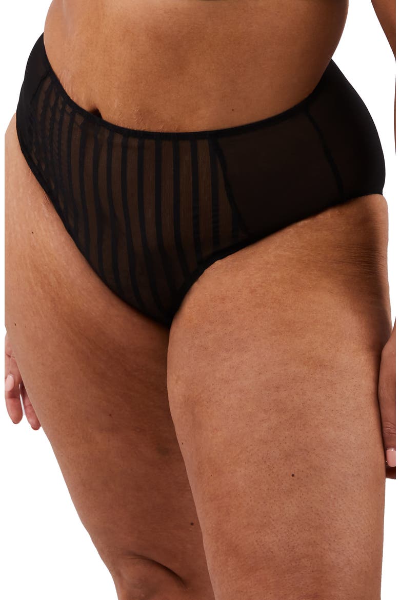 Curve High Waist Mesh Briefs, Main, color, BLACK