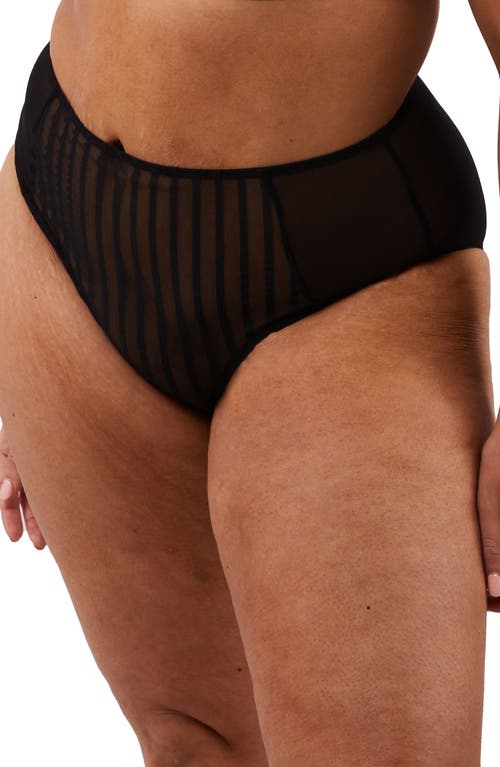 Playful Promises Curve High Waist Mesh Briefs in Black  product