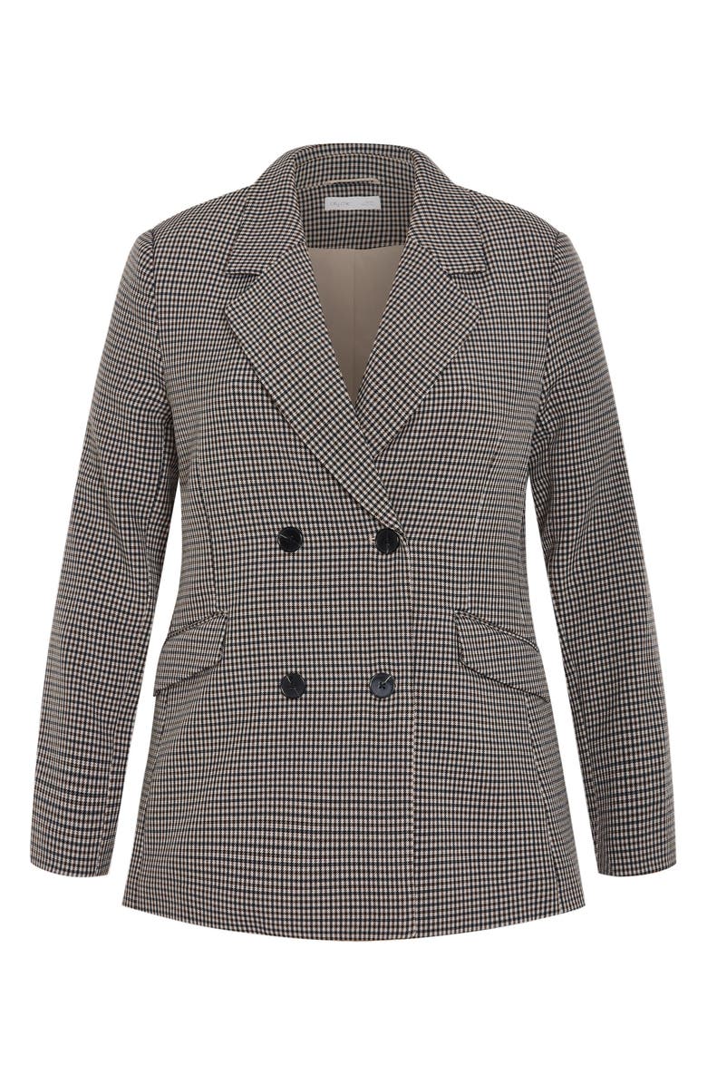 City Chic Tiana Double Breasted Blazer, Alternate, color, Plaid